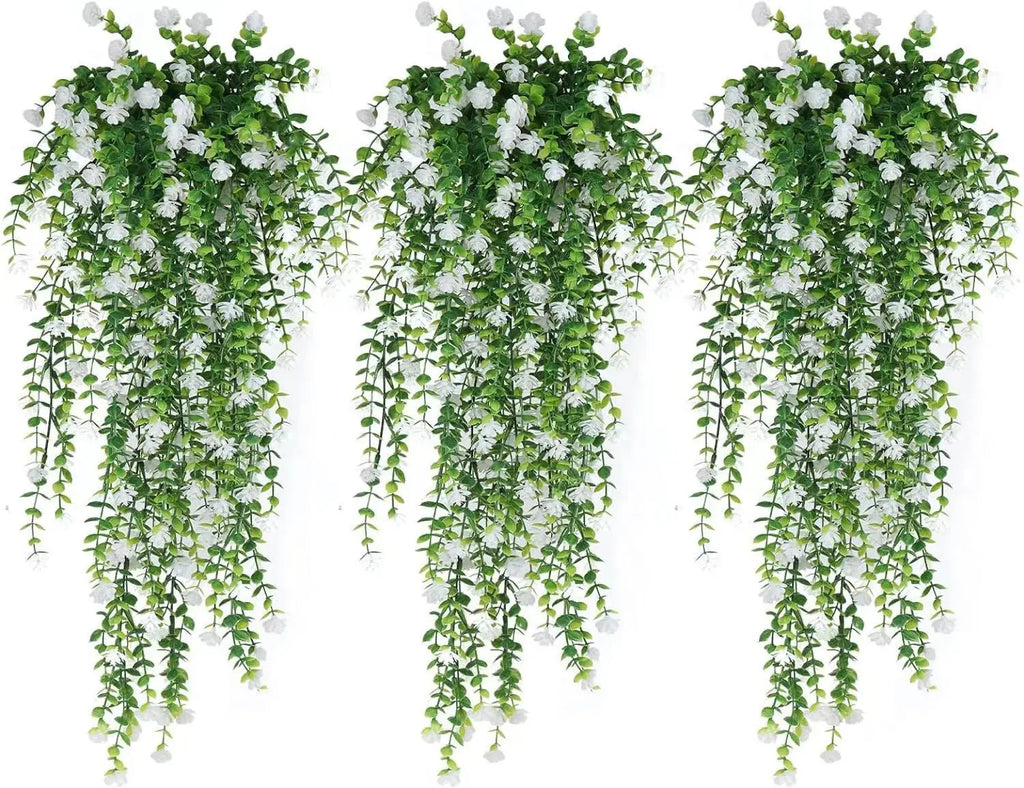 78CM Artificial Flower Eucalyptus Camellia Rattan Money Leaf Rose Wall Hanging Wedding Gardening Home Wedding Decoration