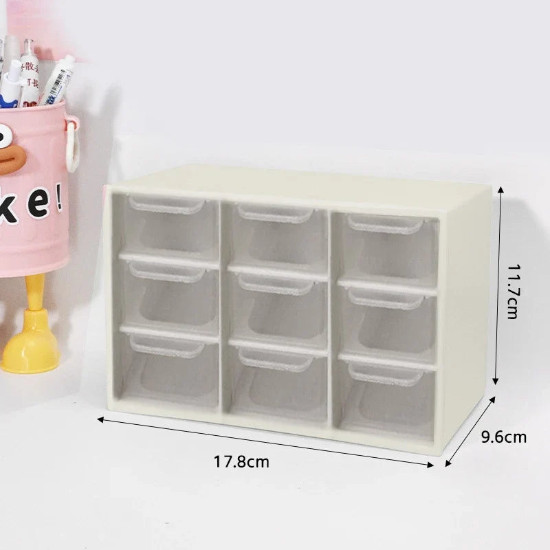 Multi-layer Desktop Storage Box Large Capacity Dustproof Organizing Box Multifunctional Transparent Six Grid Drawer Storage Box