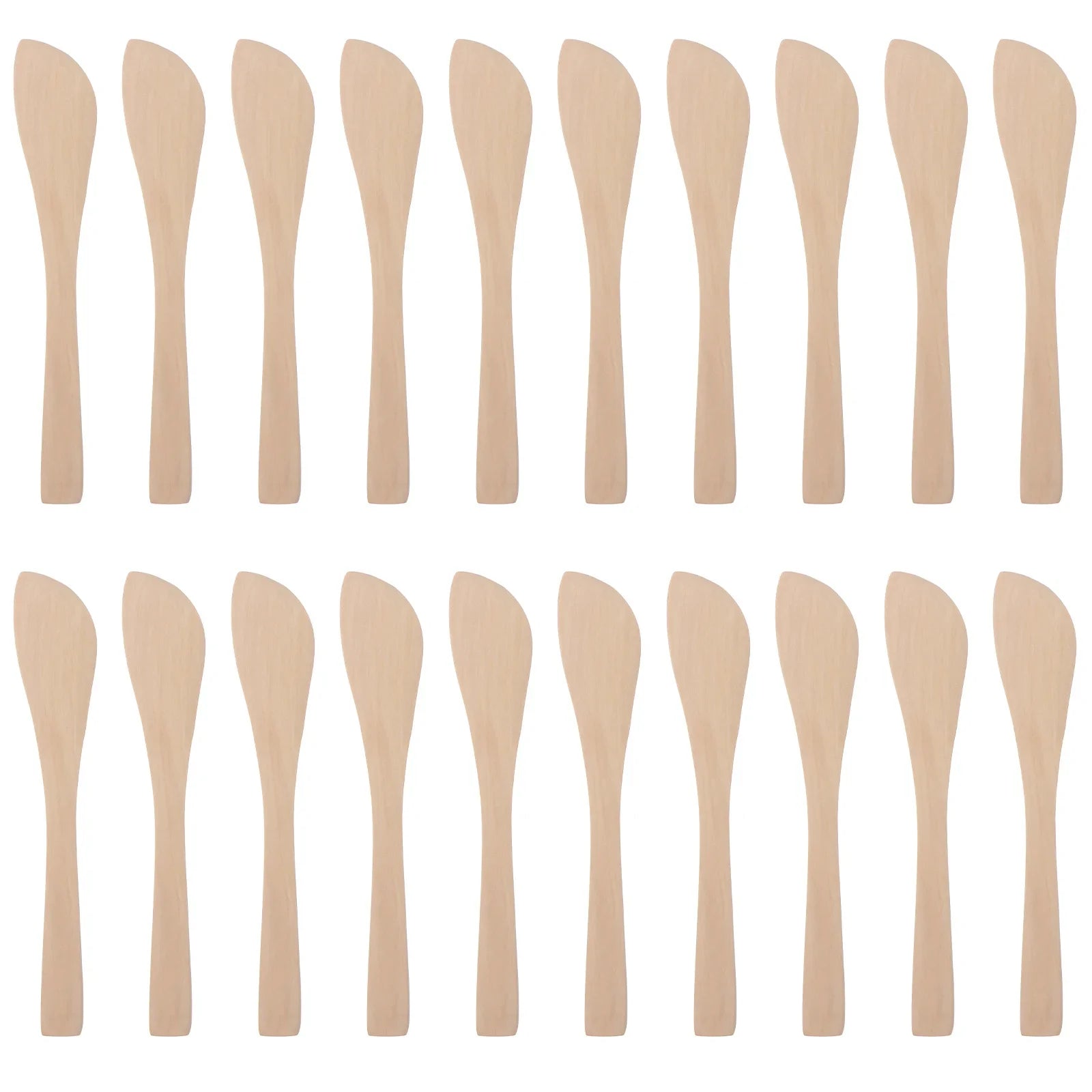 20Pcs Wooden Dumpling Filling Spoons Natural Eco-Friendly Kitchen Tools Dough Cutter Butter Jam Spreader Mask Applicator