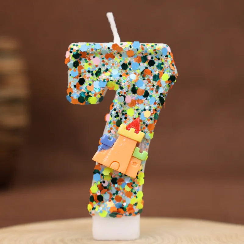 Candles for Birthday Cake Building Blocks Birthday Number Candle for Boy Birthday Cake Topper Supplies