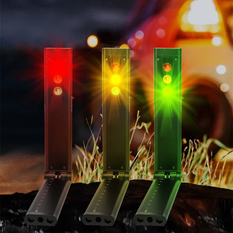 Mini LED Flashlight USB-C Rechargeable with Ruler, Multi-Source Lighting, Hidden Screwdriver Tool Kit, Magnetic Work Light