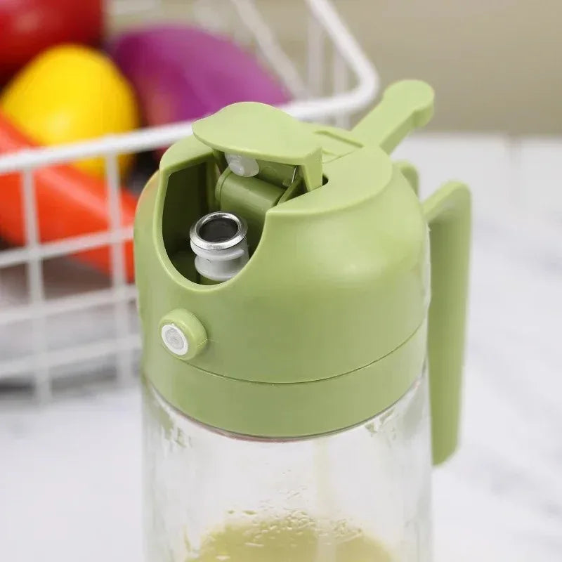 470ml 2 in1 Glass Oil Sprayer and Dispenser with Fine Mist Nozzle for Cooking Baking BBQ Air Fryer Kitchen Tool