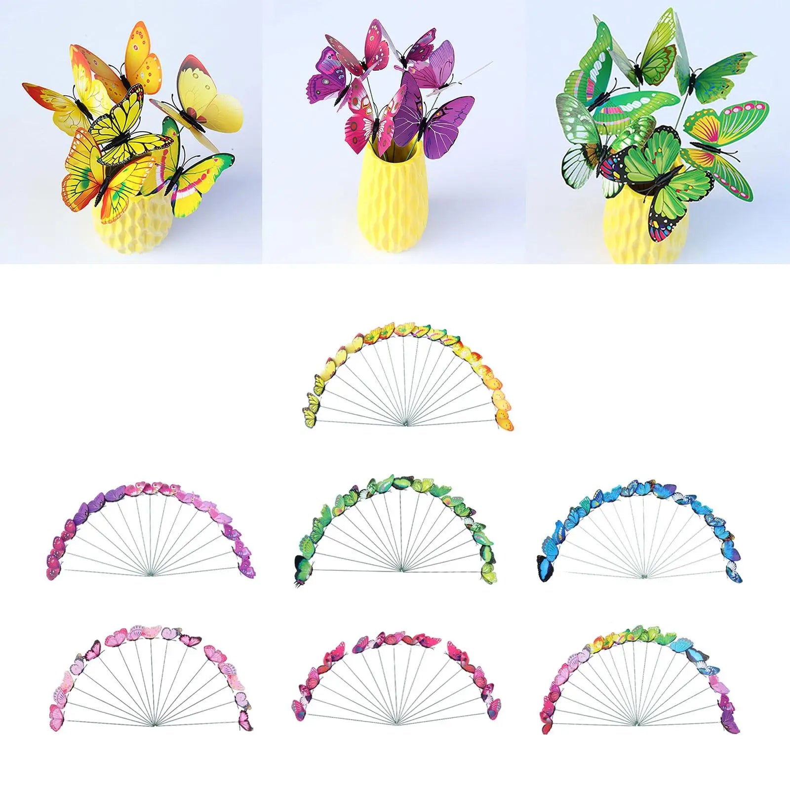 24Pcs Butterfly Garden Stakes Butterfly Decorations Outdoor Art Outside Planter Decorative Lawn Ornaments for Porch Plant Pot
