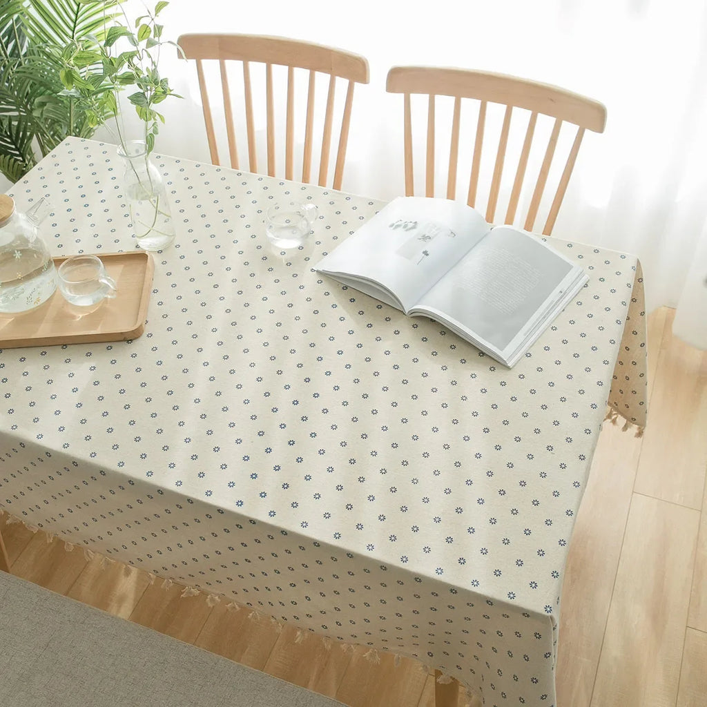 Printed Small Daisy Flower Tablecloth Linen Table Cloth Tasse Lace Rectangular Wedding Banquet Outdoor Home Manteles Table Cover