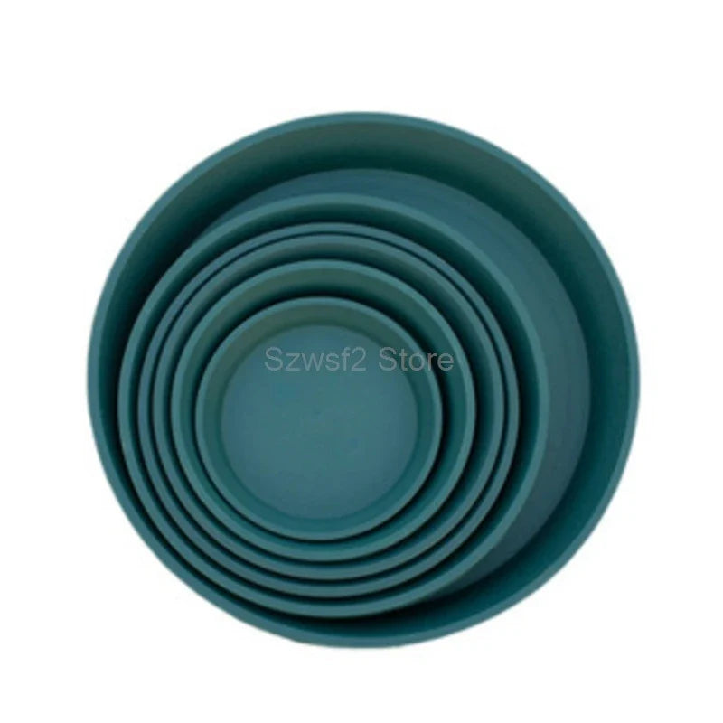 5/10pcs Green Plastic Plant Flower Pot Trays - Cute Garden Planter Tools for Growing Herbs, Succulents, and Nursery Plants E2