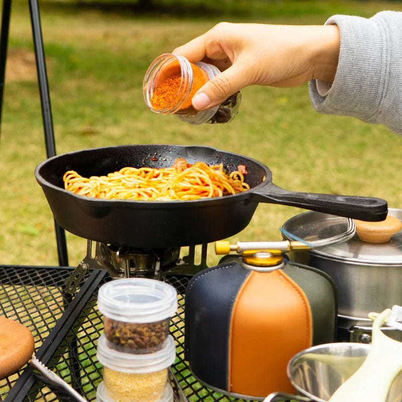NOBANA Portable Travel Camping Spice Kit Container Bag with 5 Clear Seasoning Bottles Travel Spice Holder Condiment ContainerSet