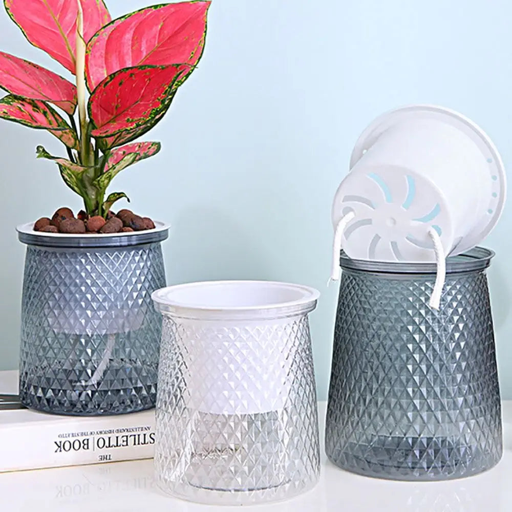 High-quality Practical Plastic Plant Pot Self Watering Garden Supplies Flower Pot Visible Water Level Hydroponic Planter