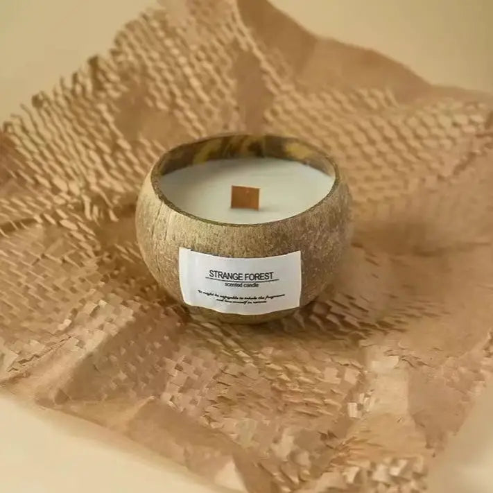 Natural Coconut Shell Scented Candle, Aromatherapy Plant Essential Oil Candle, Ins - Style Home Ambient Decor Ornament