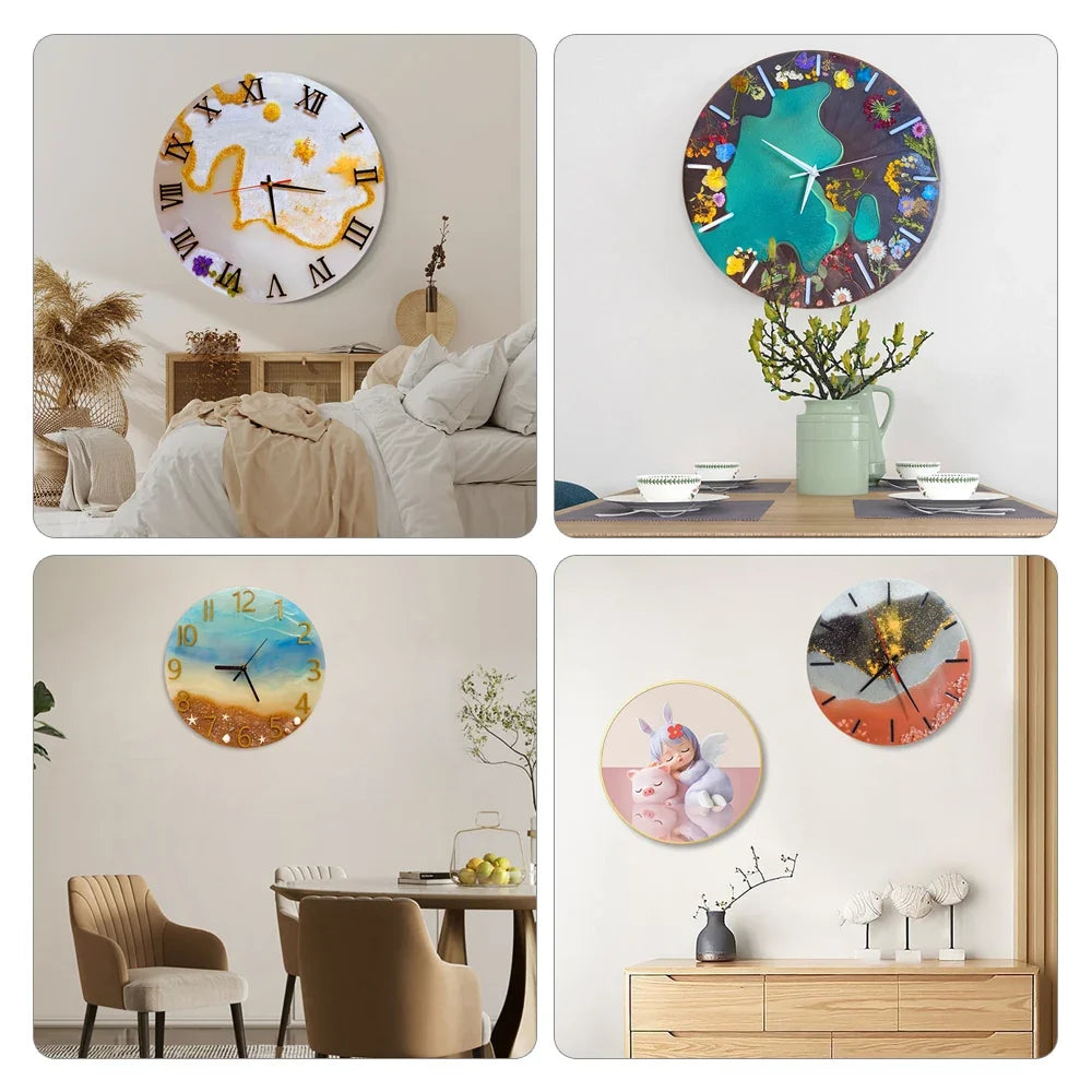 DM283 Round Roman Numerals Epoxy Resin Clock Silicone Mold DIY Wall Hanging Ornaments Moldes Para Resina Epoxi Manualidades