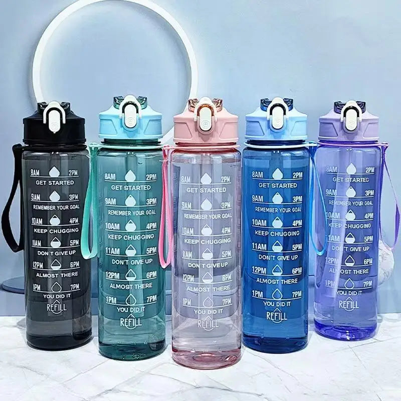 1pcsHigh-Value Large-Capacity Plastic Cup Portable Sipper for Summer Students Sports Fitness Straw Water Bottle Casual Style