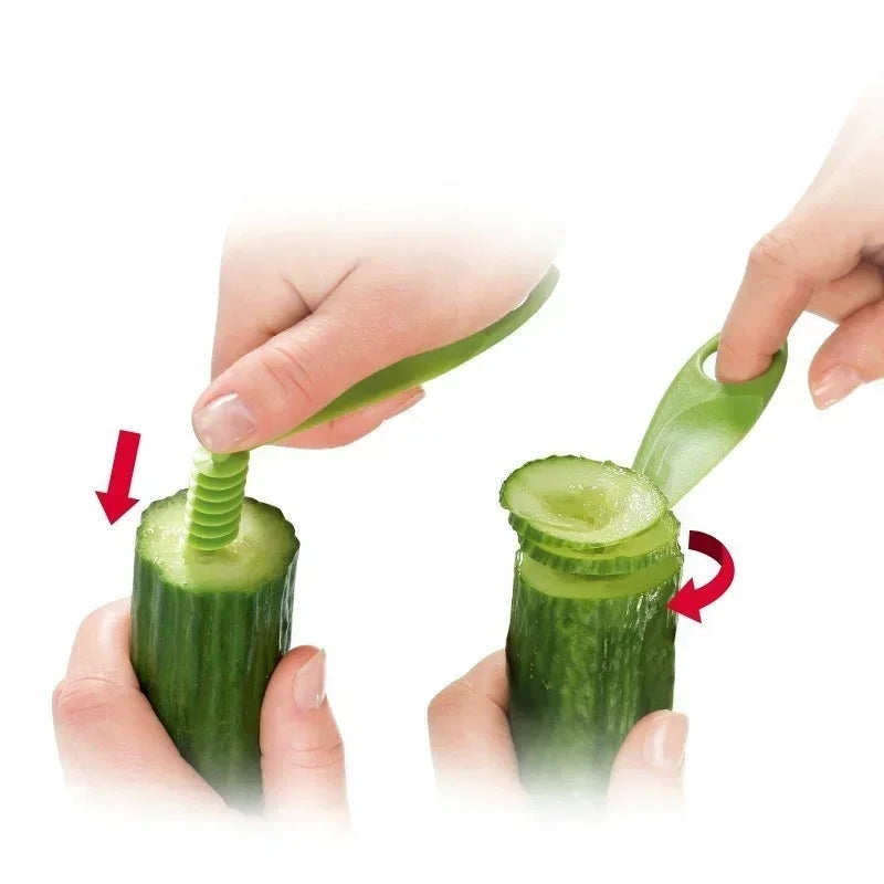 2PC SpiralSlicer Blade Hand Slicer Cutter Cucumber Carrot Potato Vegetables Spirals Knife Kitchen Tool Random Color Dropshipping