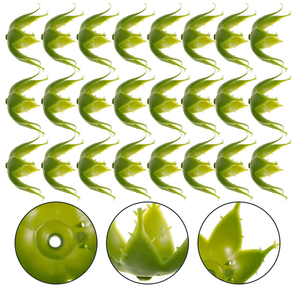 100Pcs Flower Calyxes Plastic Fake Artificial Rose Calyx Sepals DIY Craft Materials for Flower Stems Receptacles
