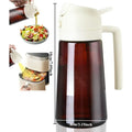 16oz/470ml 2-in-1 Brown Glass Oil Dispenser Sprayer Leakproof Olive Oil Sprayer Bottle for Cooking Air Fryer BBQ Baking Salad