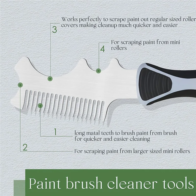3 Pcs 4-In-1 Paint Brush Comb Wire Brush Set, Brush Roller Cleaner Tool Cleaning Scrubbing Dirt Paintbrush Cleaners-N37R