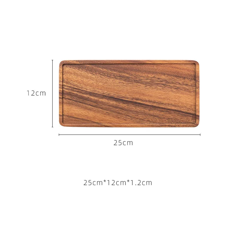 Natural Wooden Tray Rectangular Plate Fruit Snacks Food Storage Trays Hotel Home Serving Tray Decorate Supplies