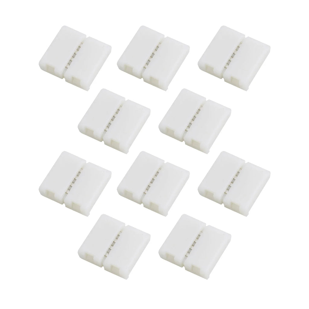 Connect Your RGB Strip Without Welding Using 10 PCS 4 Pin 10mm LED Strip Solderless Connector, Enjoy Seamless Connectivity