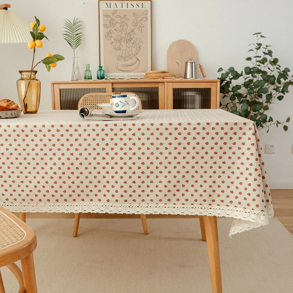 Printed Small Daisy Flower Tablecloth Linen Table Cloth Tasse Lace Rectangular Wedding Banquet Outdoor Home Manteles Table Cover