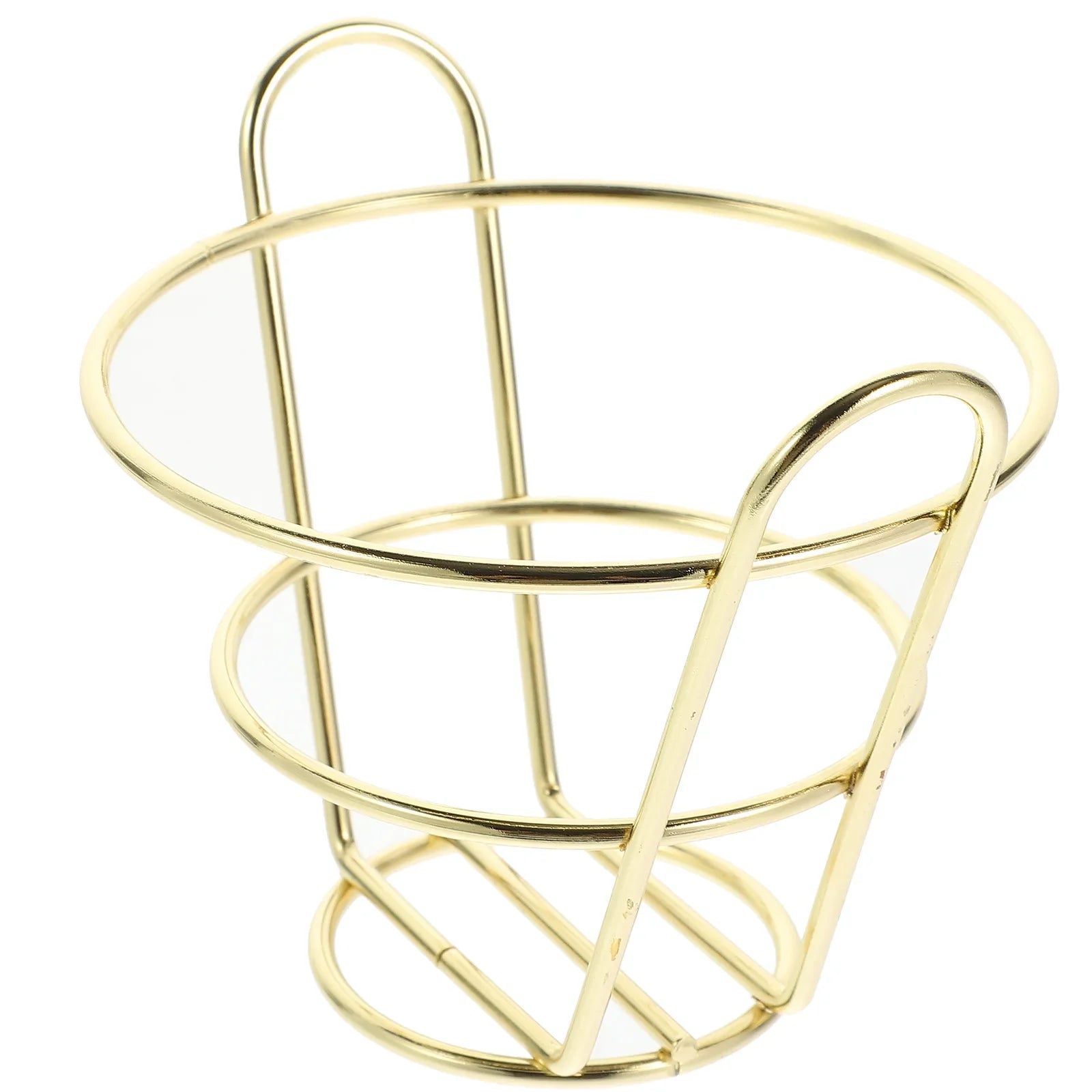 Fried Chicken Basket Metal Cone Snack Holder Hollow Wire Fry Basket Iron Food Serving Container Kitchen Bar Utensil