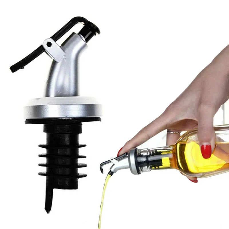 Olive Oil Sprayer Oil Bottle Stopper Vinegar Bottle Stopper Liquor Dispenser Pourer Flip Cap Green Silicone Plastic Tool Gadget