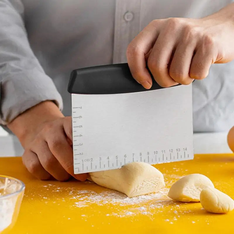Dough Cutter For Bread Dough Cutter And Scraper Tool Kitchen Dishwasher Safe Stainless Steel Pizza Cutter Pastry Scraper With