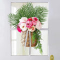 5pcs Golden Artificial Palm Leaves Fake Tropical Plants Faux Flowers For Indoor Outdoor Home DIY Vase Filler Wedding Party Deco