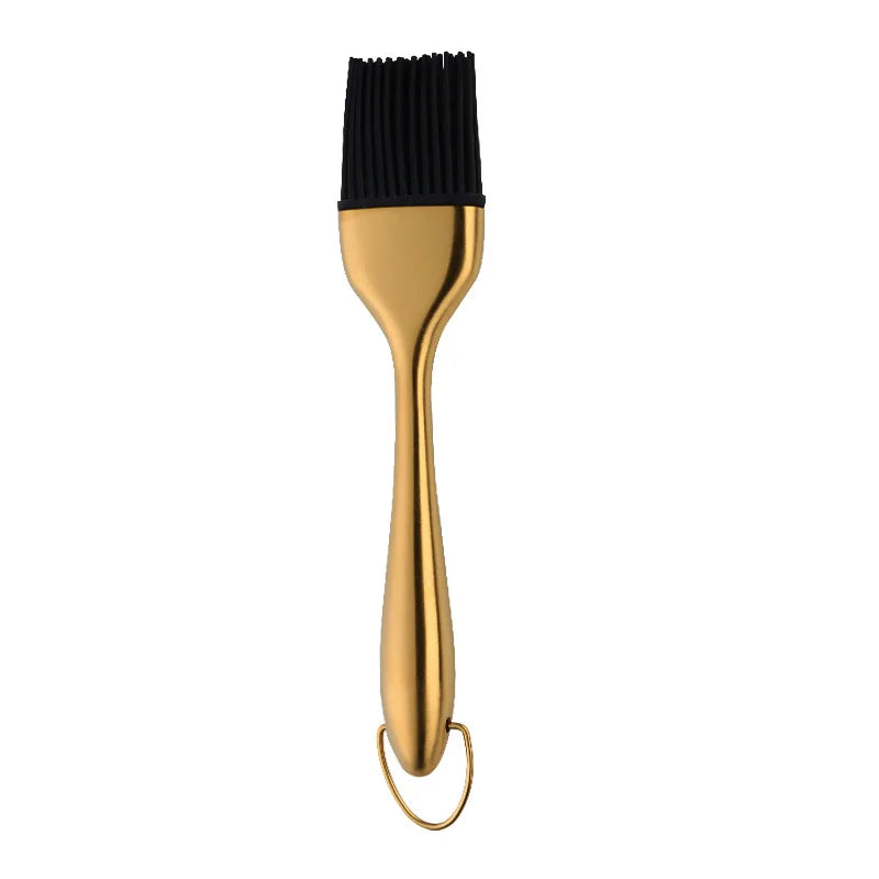 XFDE 1 Pcs Oil Brushes Stainless Steel Silicone Kitchen BBQ Grilling Baking Cooking Brushes Barbecue Cooking Tools-B