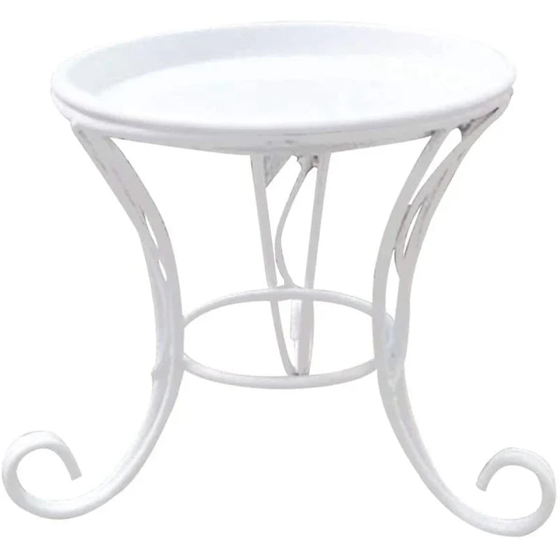 SOFT-Flower Stool Metal Flower Stand,European Style Stool Balcony Floor Garden Flower Pot Planter Holder Decor Plant Shelve