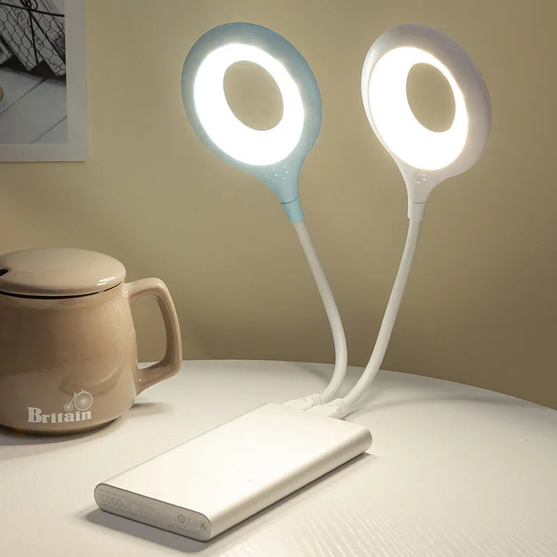 LED Study Reading Book Lights Portable USB Flexo Led Desk Lamp DC5V for Computer PC Laptop Ring Eye Care Led Light Table Lamps