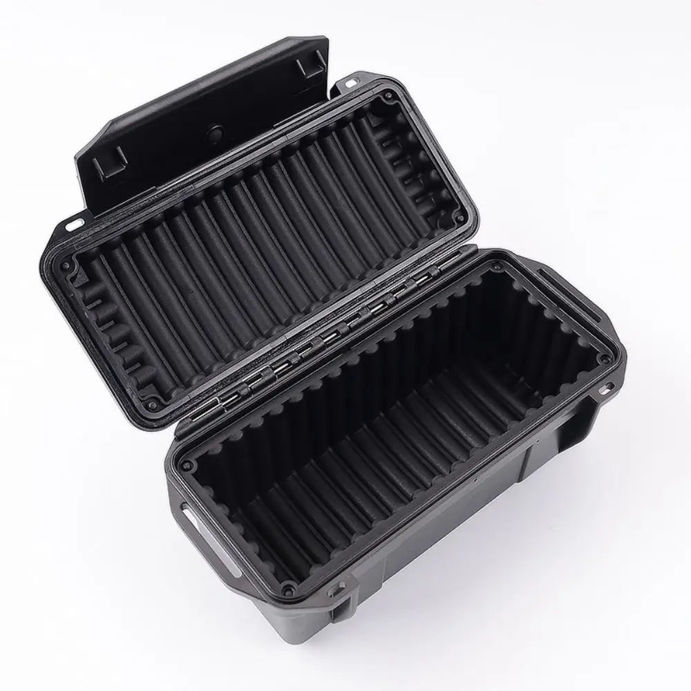 Professional ABS Sealed Toolbox Waterproof Shockproof Equipment Dry Box with Foam Lining Black Camping Storage Box