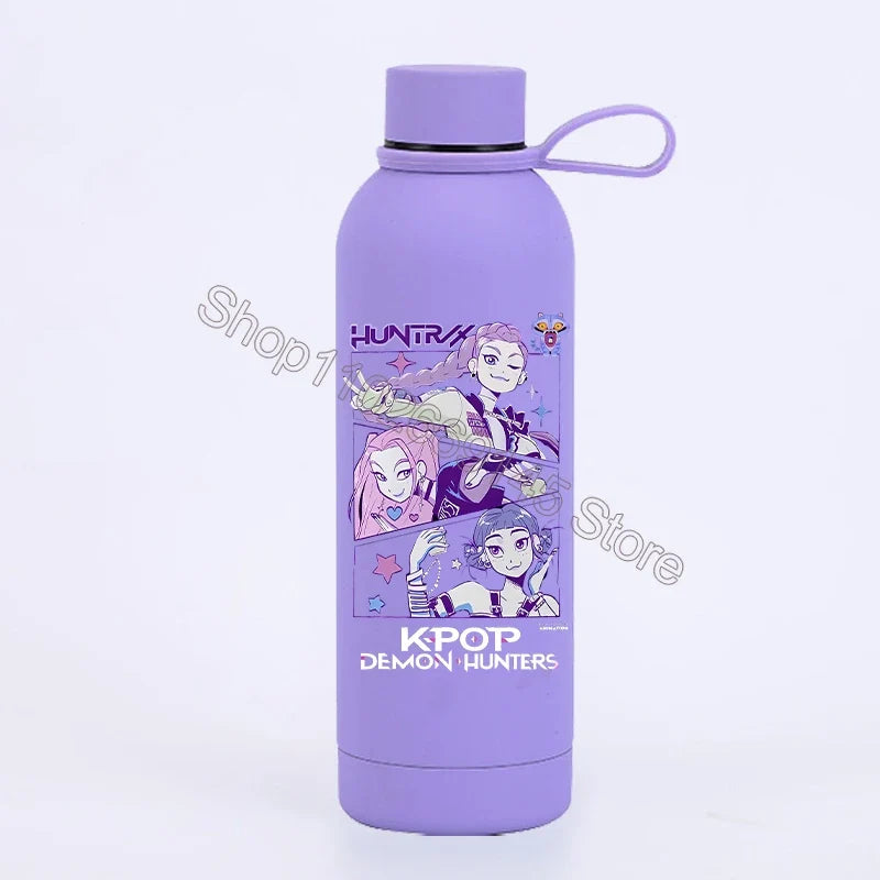 K Pop Demon Huntersd Water Bottles Kawaii Cartoon Thermos Bottle Kids Winter Outdoor Sports Water Cup Children Christmas Gifts