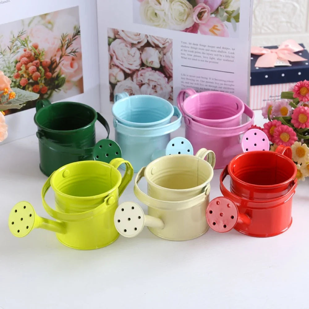 New Metal Watering Can Garden Flower Kettle Mini Small Water Spraying Pot Sprinkle with Large Capacity For Kids Adult