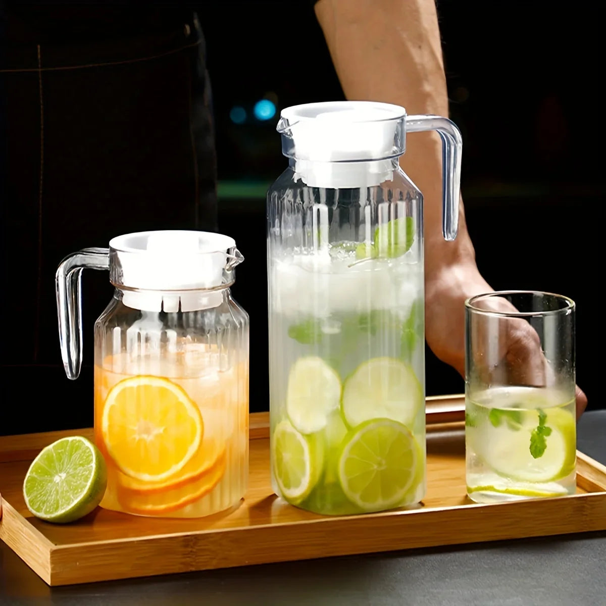Pitcher With Lid - Beverage Serveware And Storage Container For Hot Liquids Or Cold Drinks Juice Container Iced Tea Pitcher
