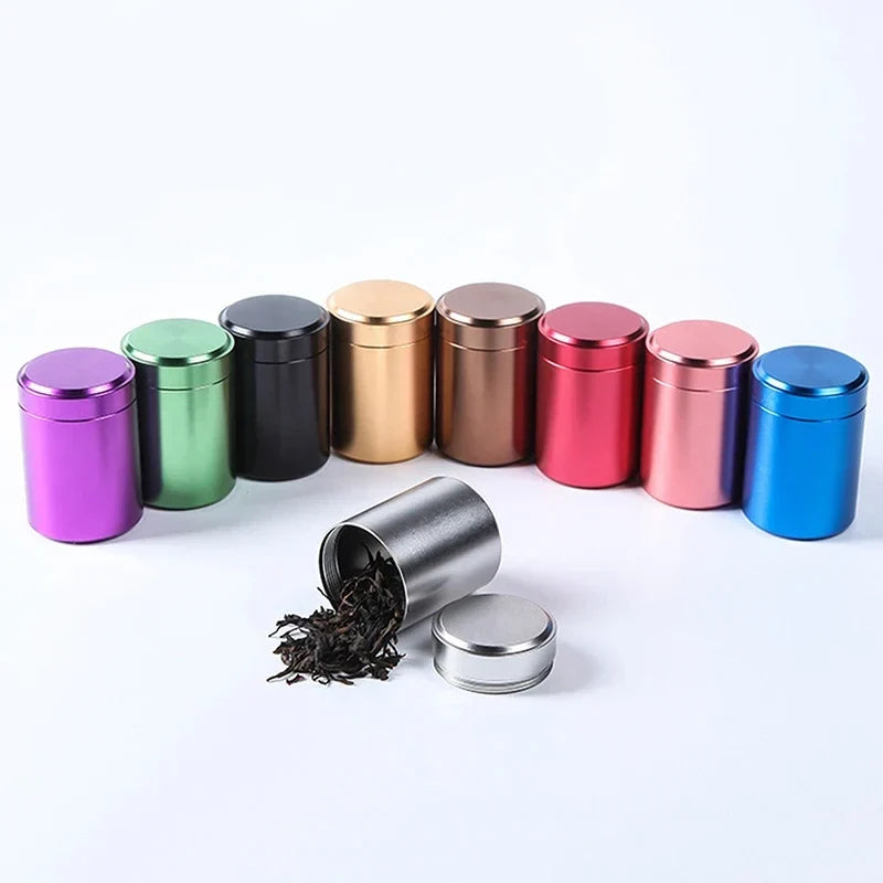 New Airtight Smell Proof Container Quality Stainless Steel Mini Tea Cans Herb Stash Jar Tea Coffee Storage Box Tea Caddies Box
