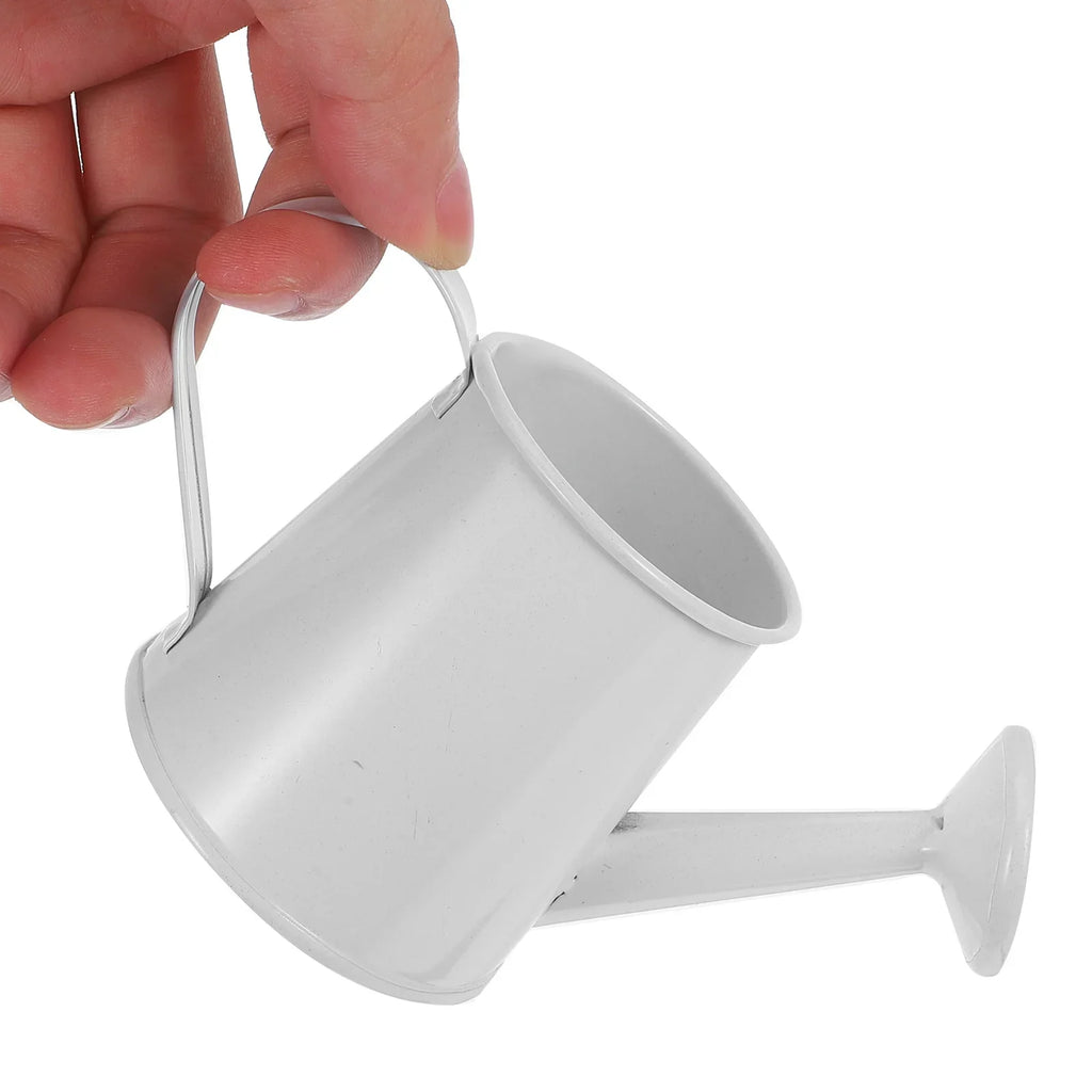 Mini Decorative Watering Can 5x6x6 White Iron for Plants Succulents Gardening Accessories Miniature Pot Portable Small Space