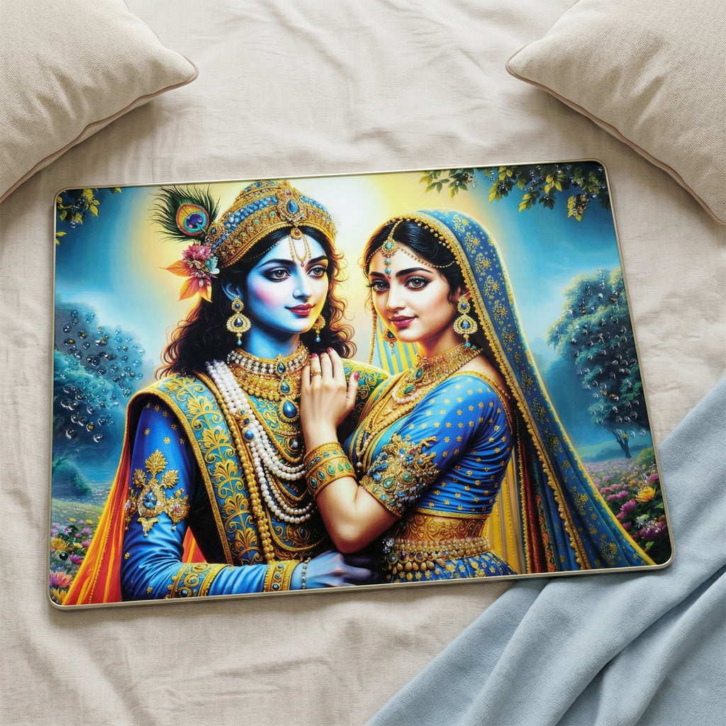 Elegant Radha Krishna Artistic Wall Frame (1 Pc 60x45 Cm)