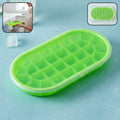Premium Oval Silicone Ice Cube Tray With Lid (1 Pc)