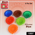 Silicone Diya For Diwali Attractive Design Colourful Diya Combo (6 Pcs Set)