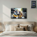 Peaceful Radha Krishna Village Scene Wall Art Frame (1 Pc 45x30 Cm)