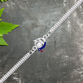 Elegant Peacock Design Rakhi With Blue Enamel And Silver Metal Chain