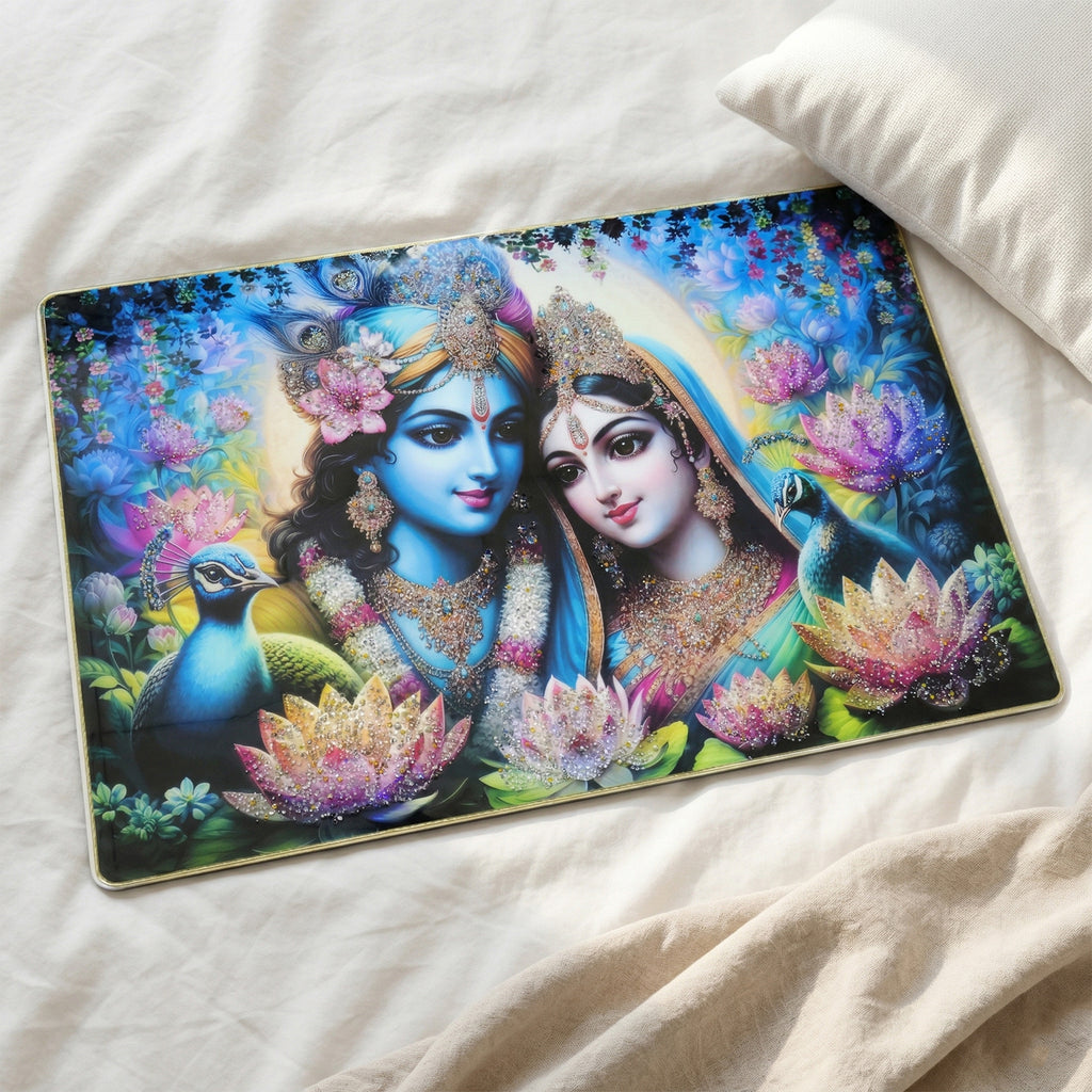 Premium Radha Krishna Decorative Wall Frame Painting (1 Pc 89x58 Cm)