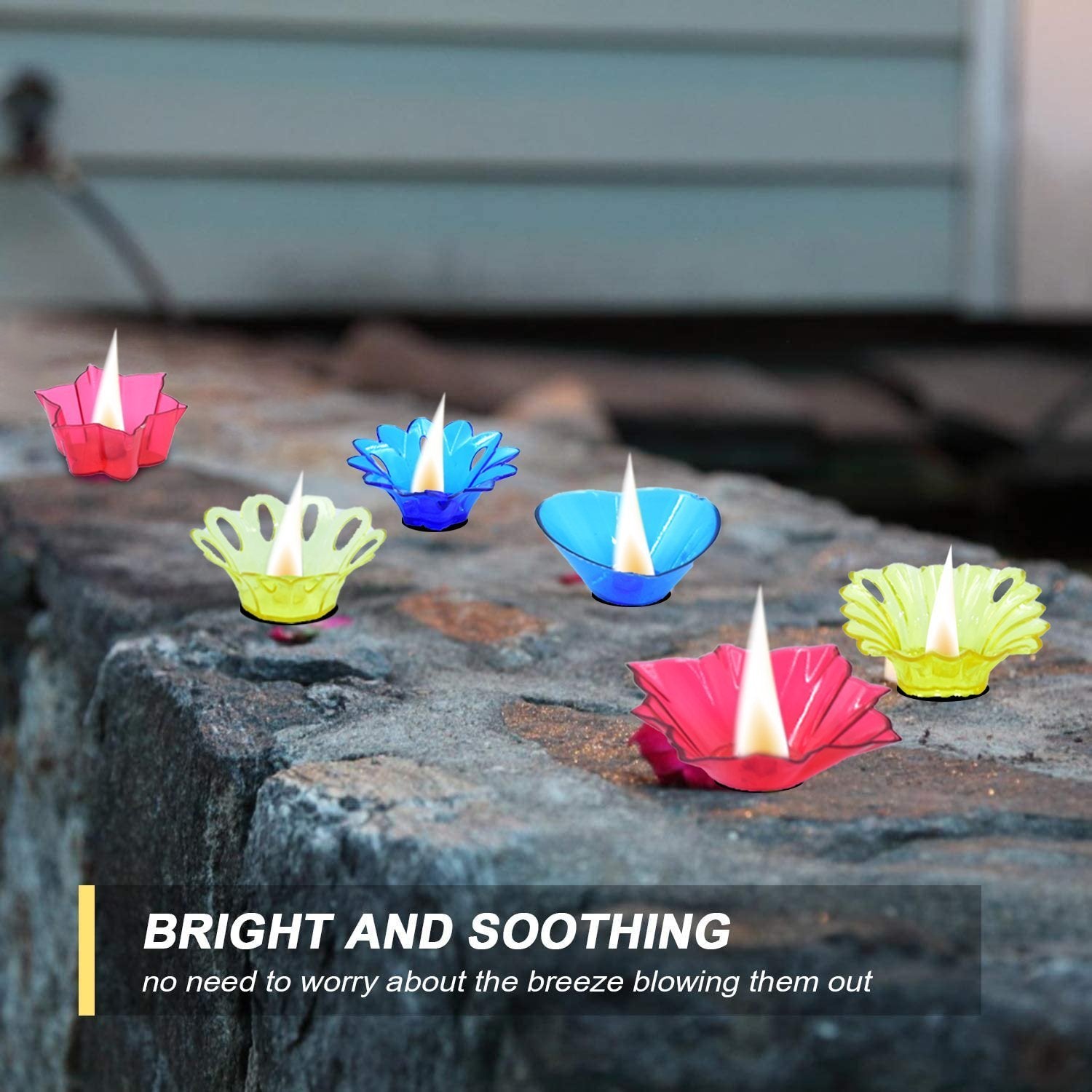 6004a Candle Cup With Multi Shape  (Multicolor)