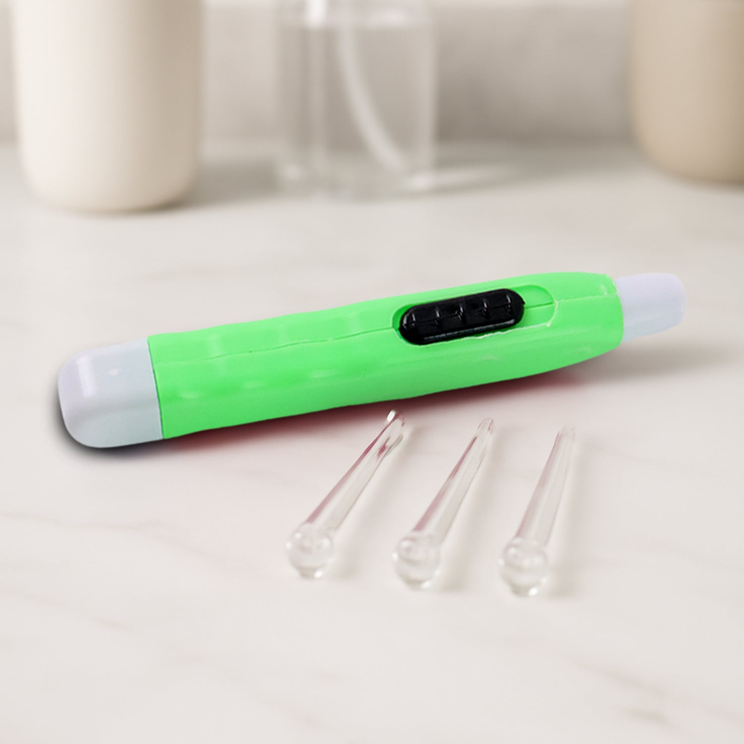 Green Led Flashlight Earpick With Tweezer (1 Pc)
