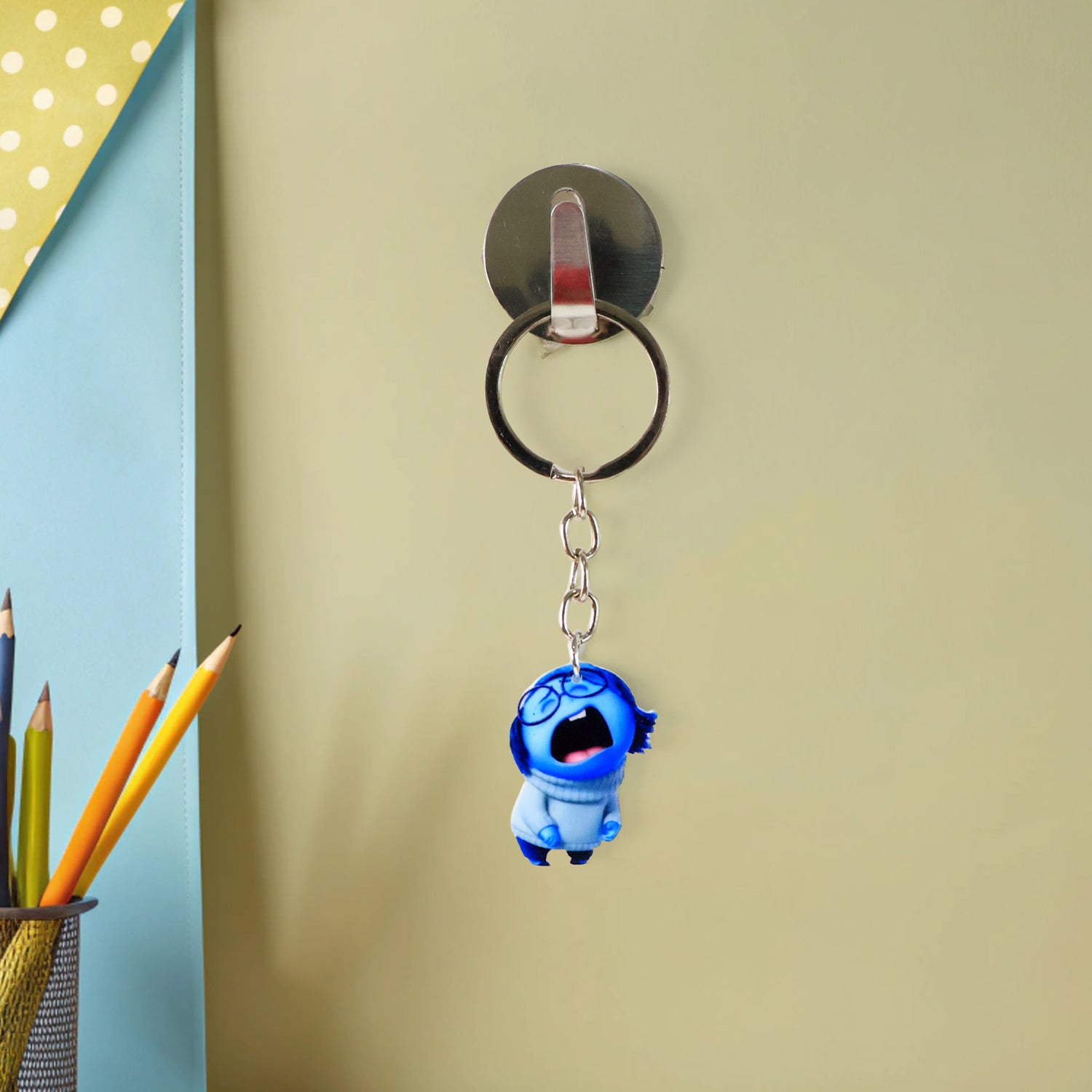 Cute Cartoon Character Girl Keychain For Kids Bags  Stationery