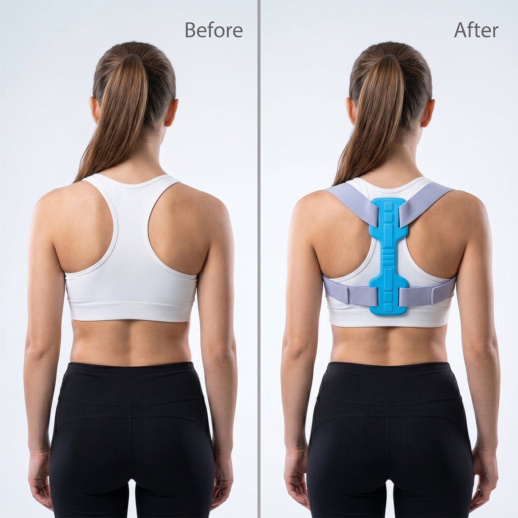 Ergonomic Adjustable Back Posture Corrector Support Belt (1 Pc Large)