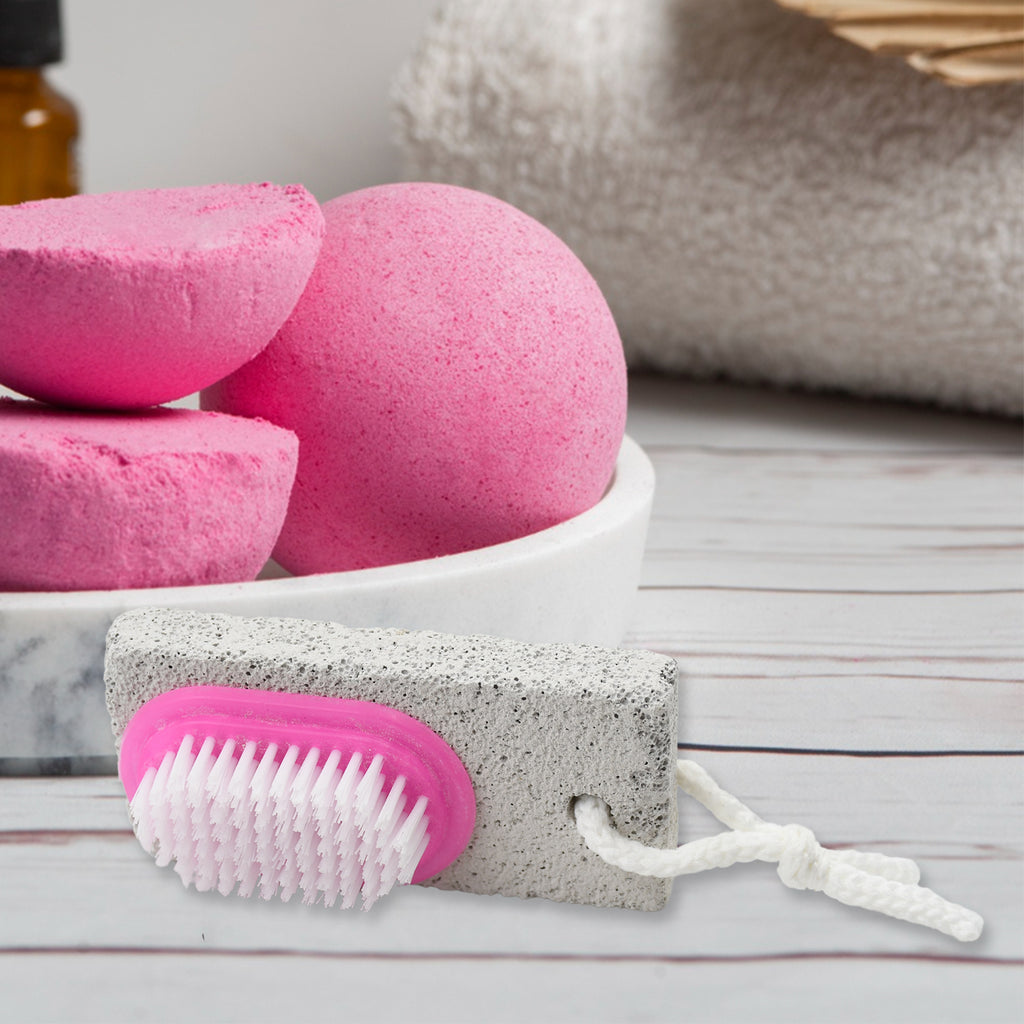9352 Hand And Foot Brush With Pumice Stone To Remove Dead Skin  Callus Stone Foot Scrubber Pedicure Brush For Dead Skin