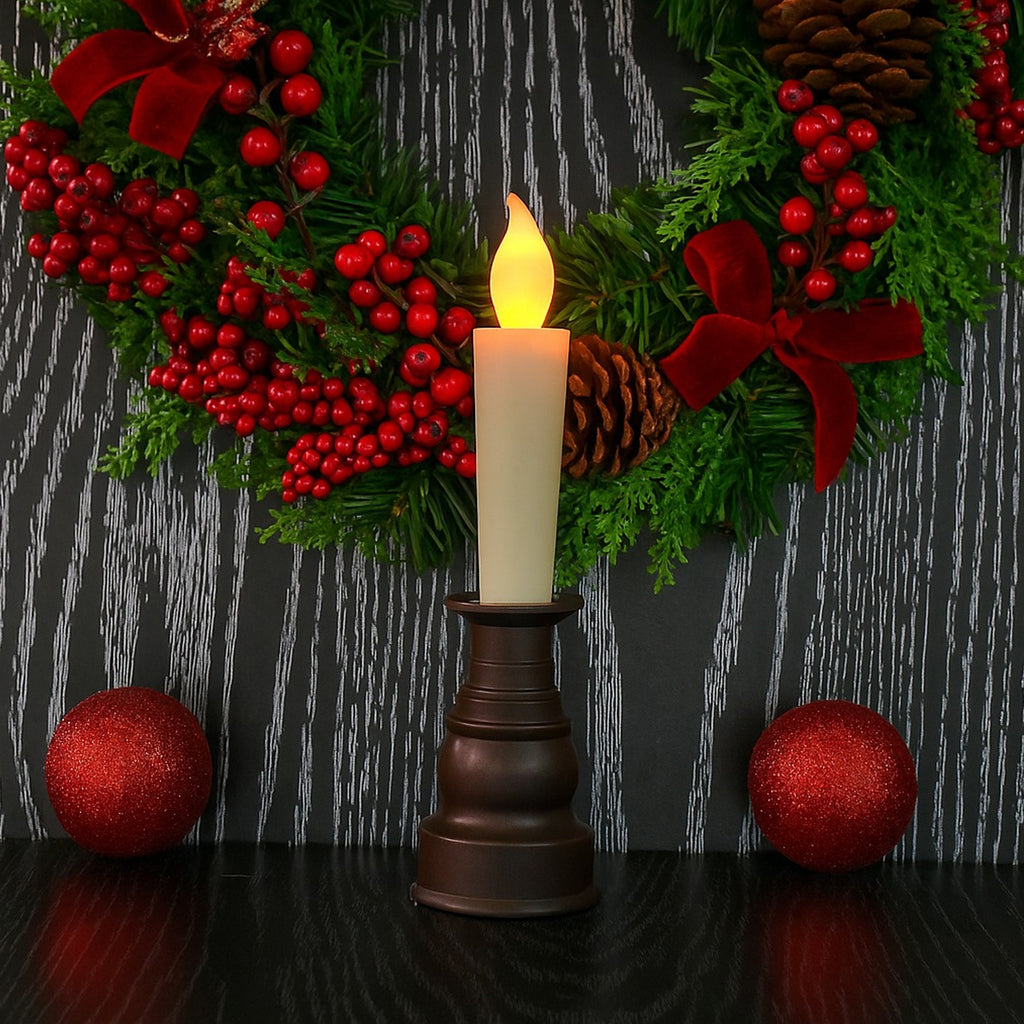 Premium Led Flameless Candle With Holder (1 Pc)