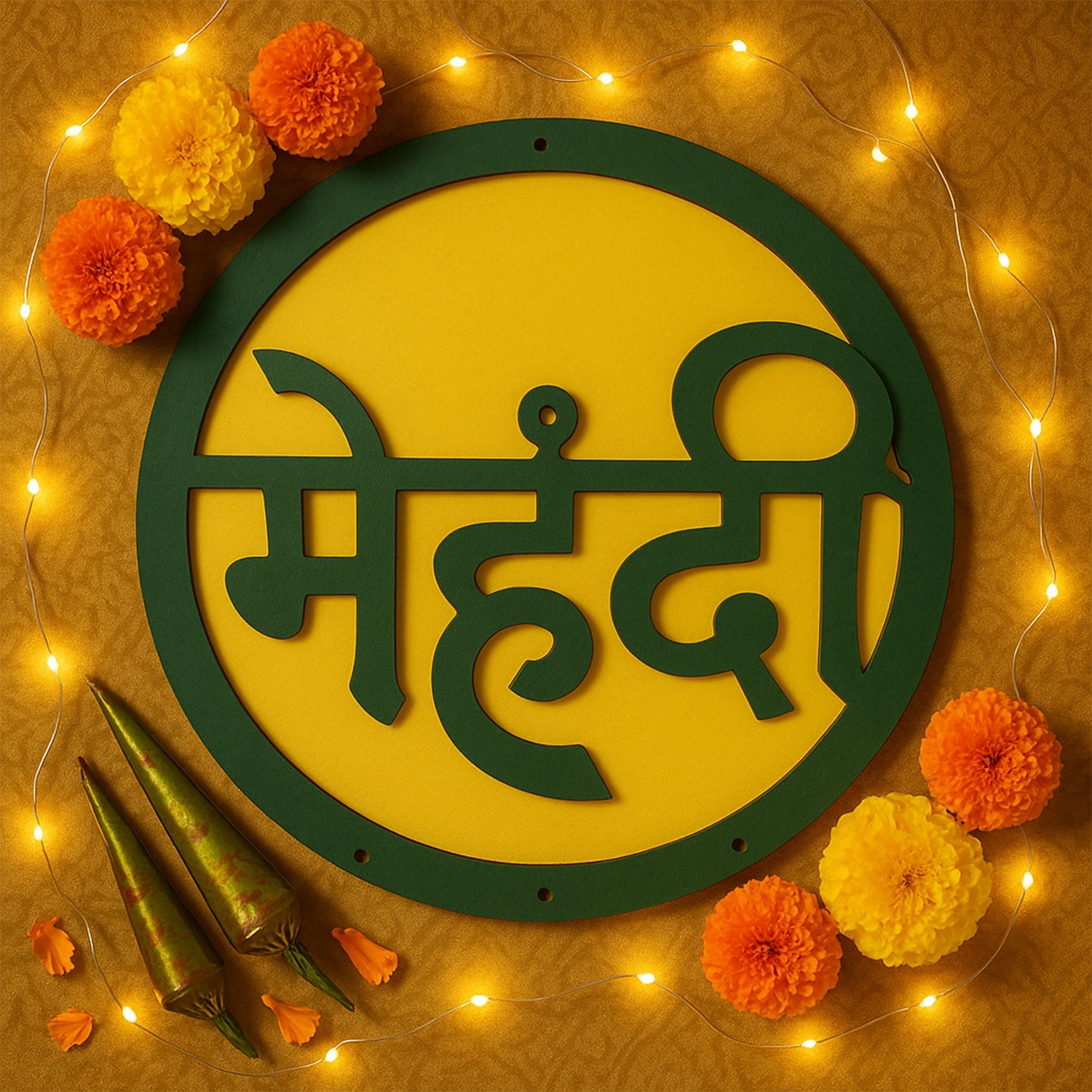 Mehndi Ceremony Wall Hanging  Backdrop Sign Name Plate (1 Pc)