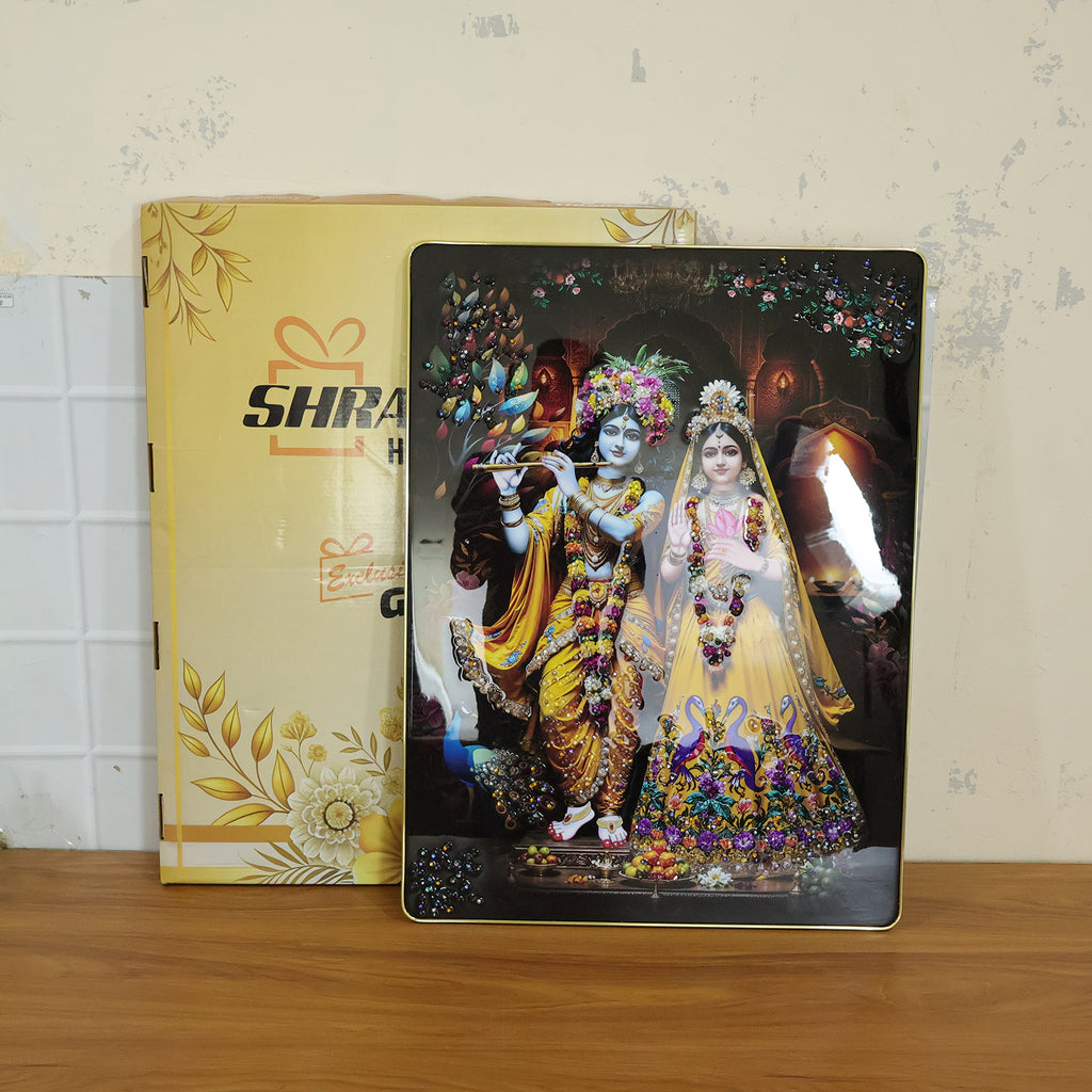 Premium Radha Krishna Decorative Wall Frame (1 Pc 60x45 Cm)