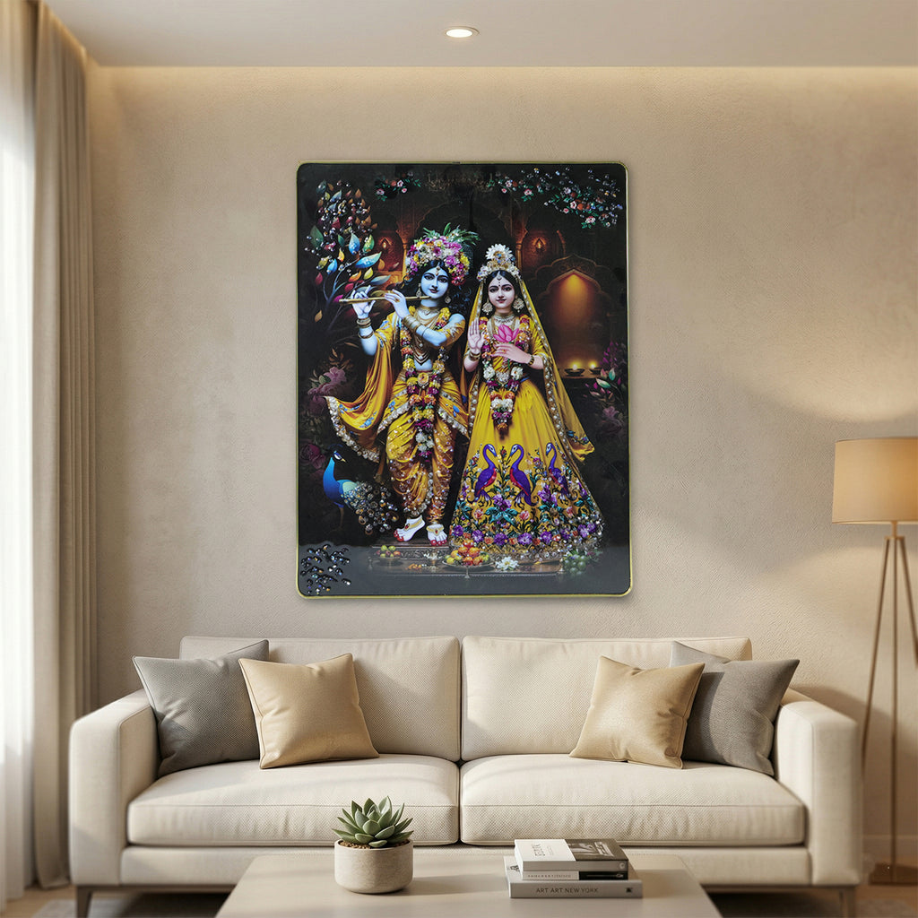 Premium Radha Krishna Decorative Wall Frame (1 Pc 60x45 Cm)