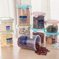 Airtight Food Storage Containers Set Plastic Pantry Organizers With Lids For Kitchen Flour Sugar Cereal Space Saving Canisters